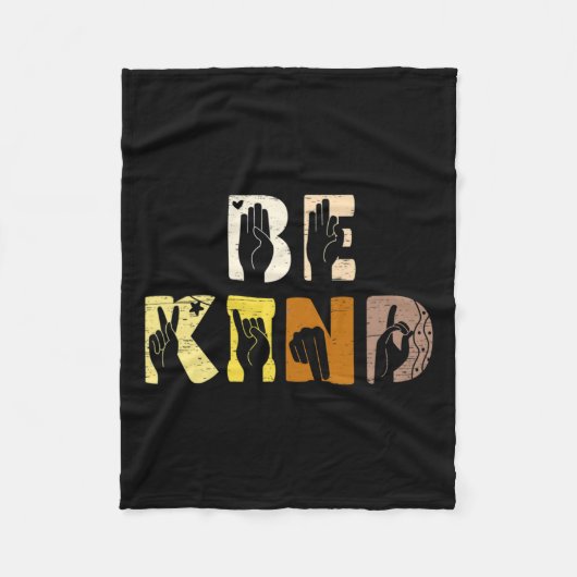 Kind Asl Hand Sign Interpreter Zeichensprache Fleecedecke (Vorderseite)