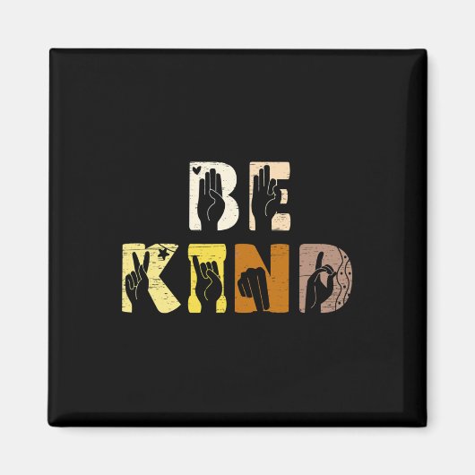 Kind Asl Hand Sign Interpreter Zeichensprache Magnet (Vorne)