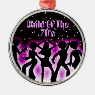 Kind aus den 70er Jahren rosa Ornament Aus Metall