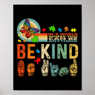 Kind Autismus Bewusstsein Asl Mama Lehrer Kindness Poster