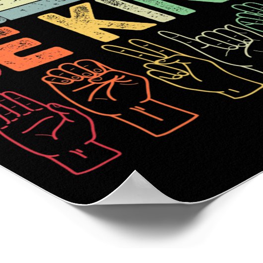 Kind Autismus Bewusstsein Asl Mama Lehrer Kindness Poster (Ecke)