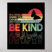 Kind Autismus Bewusstsein Asl Mama Lehrer Kindness Poster (Vorne)