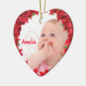 Kind/Baby Foto Weihnachten Keramik Ornament (Links)