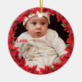 Kind/Baby Foto Weihnachten Keramik Ornament (Vorne)