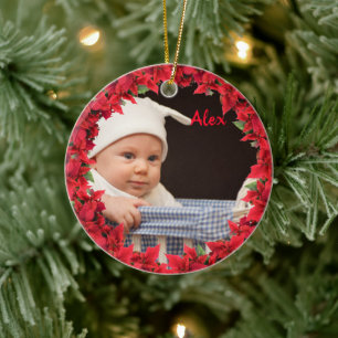 Kind/Baby Foto Weihnachten Keramik Ornament