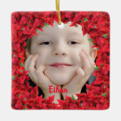 Kind/Baby Foto Weihnachten Keramikornament (Vorderseite)