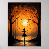 Kind bei Sonnenuntergang, dekorative Serenmauer Ar Poster (Vorne)