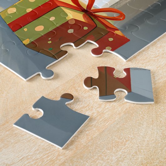 Kind beim Mond den Weihnachtsfliegen beobachten Puzzle (Seite)