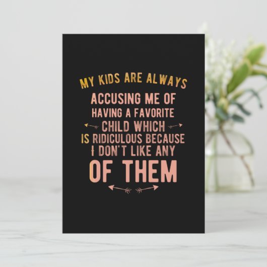 Kind beschuldigen dankeskarte (Stehend Vorderseite)