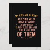 Kind beschuldigen dankeskarte (Vorne/Hinten)