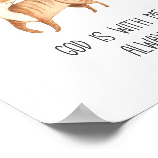 Kind Bibel Verse Gott ist immer mit mir Poster (Ecke)