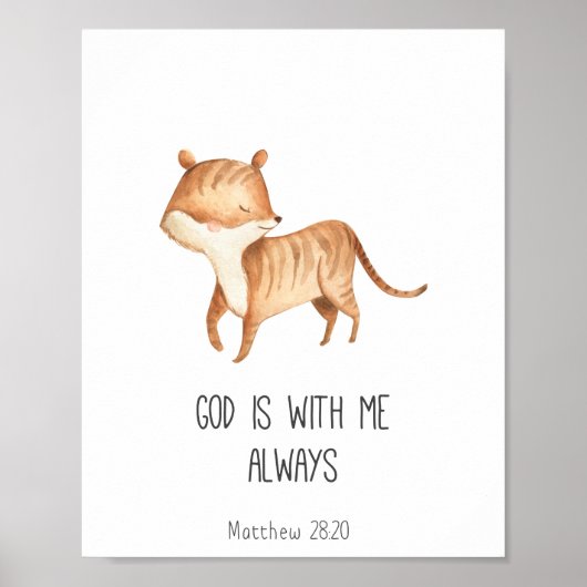 Kind Bibel Verse Gott ist immer mit mir Poster (Vorne)