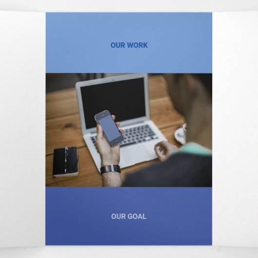 Kind blauer Ton aus QR-Codes Dreifach Gefaltete Karte (Innenseite Mitte)