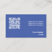 Kind Blue Tone Flat Shapes Qr-Code Visitenkarte (Rückseite)