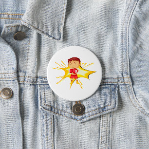 Kind-Boxer in roten Handschuhen und Shorts Button