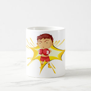 Kind-Boxer in roten Handschuhen und Shorts Kaffeetasse