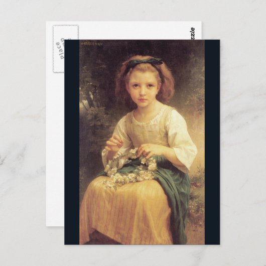 Kind Braiding a Crown by W.A. Bouguereau Postkarte (Vorne/Hinten)