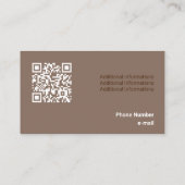 Kind brauner Ton flache Formen Qr-Code Visitenkarte (Rückseite)