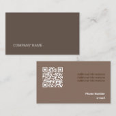 Kind brauner Ton flache Formen Qr-Code Visitenkarte (Vorne/Hinten)