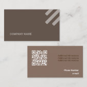 Kind brauner Ton flache Formen Qr-Code Visitenkarte (Vorne/Hinten)