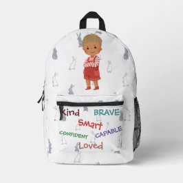 Kind Capable Smart Loved - Personalized Kid Backpa Bedruckter Rucksack