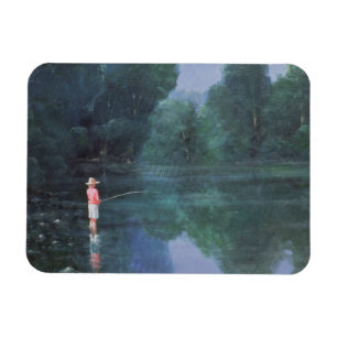 Kind, das 1989 fischt magnet