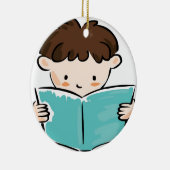 Kind, das ein Buch liest Keramikornament (Rechts)