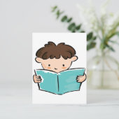 Kind, das ein Buch liest Postkarte (Stehend Vorderseite)