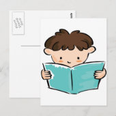 Kind, das ein Buch liest Postkarte (Vorne/Hinten)