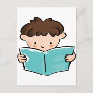 Kind, das ein Buch liest Postkarte