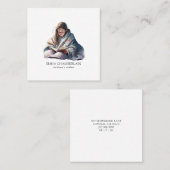 Kind, das einen Autor eines Buches liest Quadratische Visitenkarte (Vorne/Hinten)