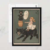 Kind, das einen Bären reitet Postkarte (Vorne/Hinten)