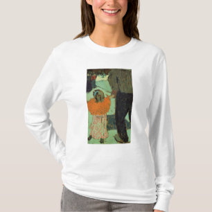 Kind, das einen roten Schal, C. 1891 trägt T-Shirt