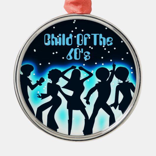 Kind der 60er Jahre Aquamarin Ornament Aus Metall (Vorne)