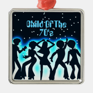 Kind der 70er Teal Ornament Aus Metall