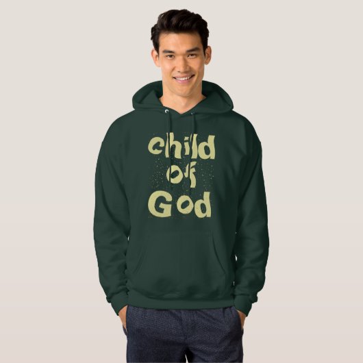 Kind der Bibel Zitat Grün Hoodie (Vorne ganz)