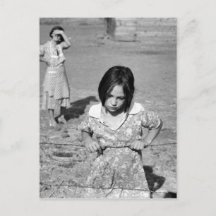 Kind der Großen Depression Postkarte