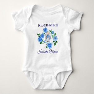 Kind der Jungfrau Mary Blue Dahlia Blume Baby Strampler