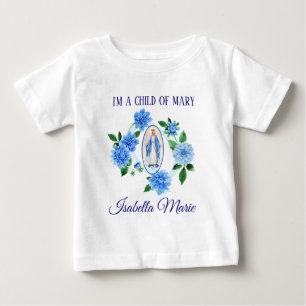 Kind der Jungfrau Mary Blue Dahlia Blume Baby T-shirt