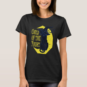 Kind der Nacht Hexenkatze Halloween Hexenkunst T-Shirt