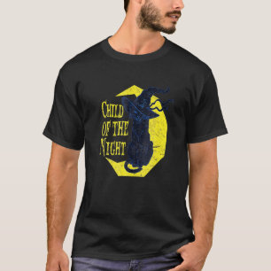 Kind der Nacht Hexenkatze Halloween Hexerei H T-Shirt
