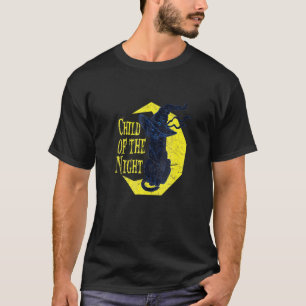 Kind der Nacht Hexenkatze Halloween Hexerei H T-Shirt