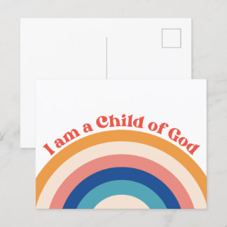 Kind der Niedlichen Regenbogenpostkarte Postkarte