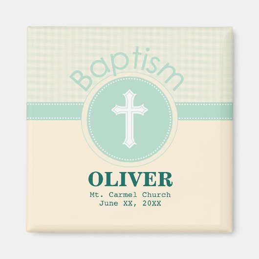 Kind der Taufe Gottes, neutrales Grün des Geschlec Magnet (Vorne)