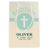 Kind der Taufe Gottes, neutrales Grün des Geschlec Mittlere Geschenktüte (Vorderseite)