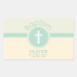 Kind der Taufe Gottes, neutrales Grün des Geschlec Rechteckiger Aufkleber