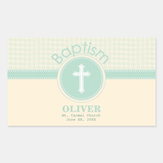 Kind der Taufe Gottes, neutrales Grün des Geschlec Rechteckiger Aufkleber (Vorderseite)