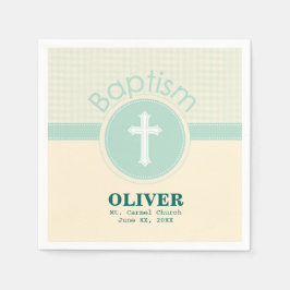 Kind der Taufe Gottes, neutrales Grün des Geschlec Serviette