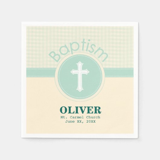 Kind der Taufe Gottes, neutrales Grün des Geschlec Serviette (Vorderseite)