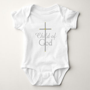 Kind des Gott-Silber-Goldkreuz-Baby-Shirts Baby Strampler